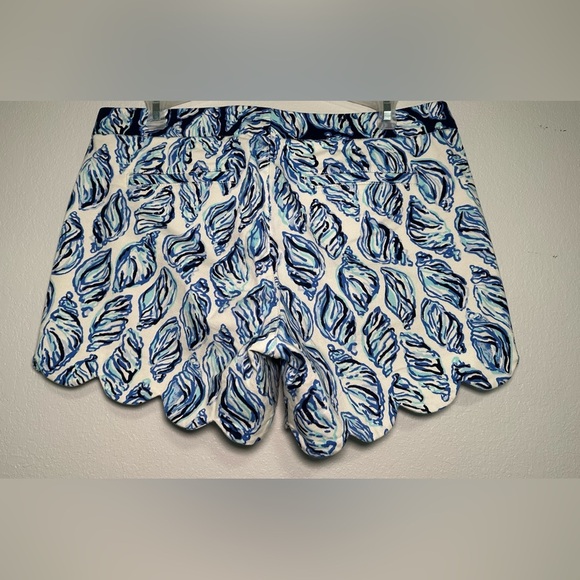 LILLY PULITZER Women's 6 Blue Seashell Buttercup Scallop Shorts 5" Beach Preppy - Picture 6 of 7